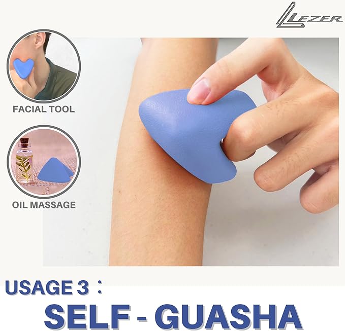 LEZER Large Trigger Massage Point, Manual Massage Ball, Hip Hook, Muscle Knot Release Tool, Deep Tissue Relief, Hip Flexor Iliacus Back Psoas Hand Foot Myofascial Physical Therapy, 3.5 inｘ3 in, Blue