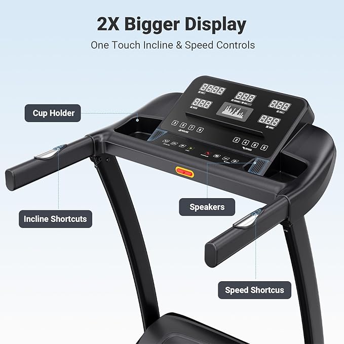 THERUN Incline Treadmill, Treadmills for Running and Walking, 300 lbs Weight Capacity Folding Treadmill with 0-15% Auto Incline, Wide Belt, 3.5 HP, App, Heart Rate