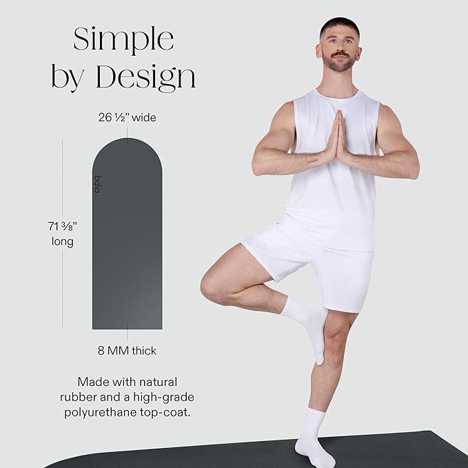 Bala Yoga Mat for Home Gym - Non Slip Exercise Mat for Home Workout, Stretching, Pilates, Aerobics & Floor & Fitness Work Out - Indoor Exercising Mat