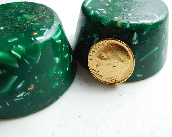 2 Emerald Green Small Tower Buster Crystal Orgone Generator Energy Accumulator 528Hz/7.83Hz/Advance Harmonics Many Beautiful Ingredients and Colors!! (Emerald Green)