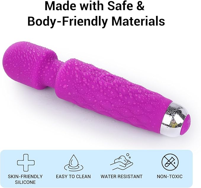 Personal Wand Massager, Power Wand Wireless Rechargeable Handheld Vibrating Massager, Body Massaging for Woman Back Neck Muscle Aches