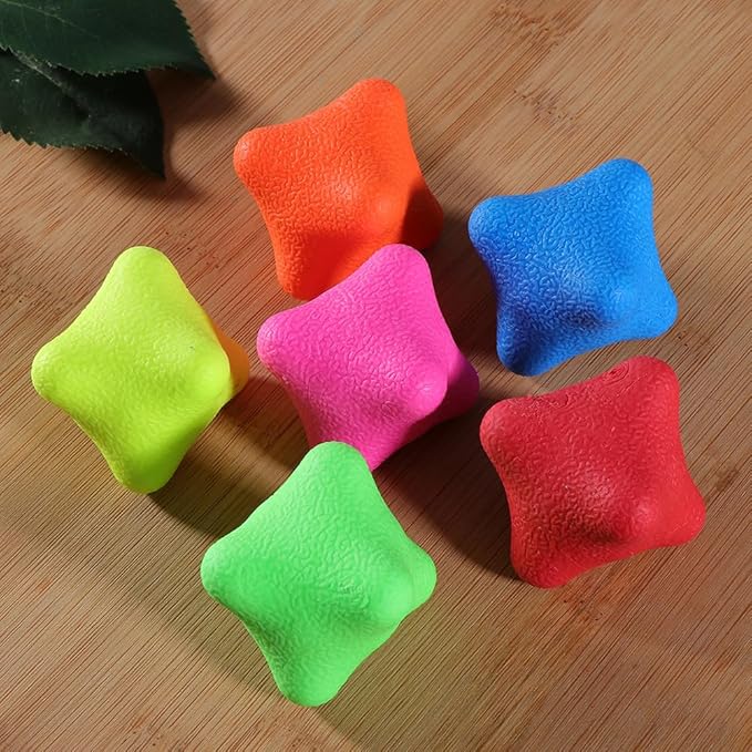 SAFIGLE 6 Pcs Agility Reaction Reflex Balls, Hexagonal Bounce Balls for Hand Eye Coordination, Sports Training for Basketball Soccer Boxing, Indoor Outdoor Fitness Workout