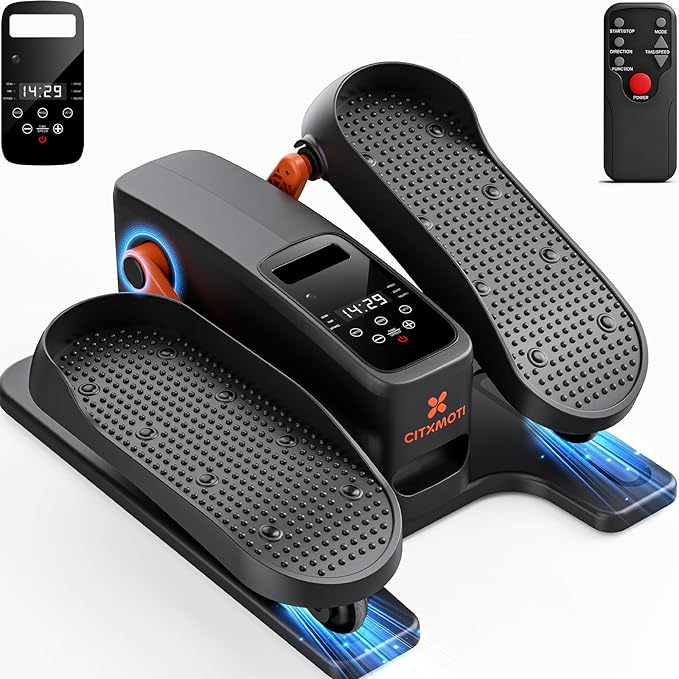 Under Desk Elliptical Machine, Electric Elliptical Leg Exerciser as Seen on TV for Seniors, Portable Quiet Seated Pedal Exerciser for Home Office with 12 Adjustable Speeds and Remote Control