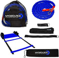Speed and Agility Exercise Ladder Kit – Acceleration Speed Cord™ and Speed Training Workout Ladder – Improve Footwork, Foot Speed/Quickness, Change of Direction, Strength and Power