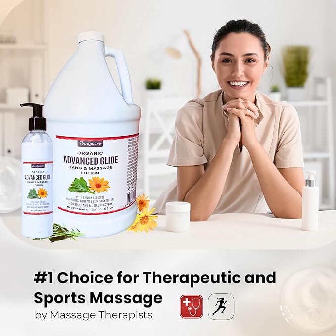Advanced Glide Massage Lotion with Arnica and Sage Professional Massage Cream for Muscle Relief Hydrating Hand and Body Lotion 8 oz (8 Oz)
