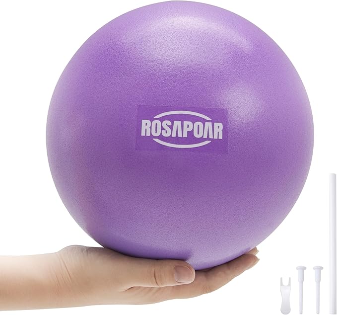 ROSAPOAR Small Exercise Ball - 9 Inch Mini Pilates Ball, Anti-Burst Yoga Ball for Stretching & Core Strength Workout, Physical Therapy & Yoga at Home Gym & Office