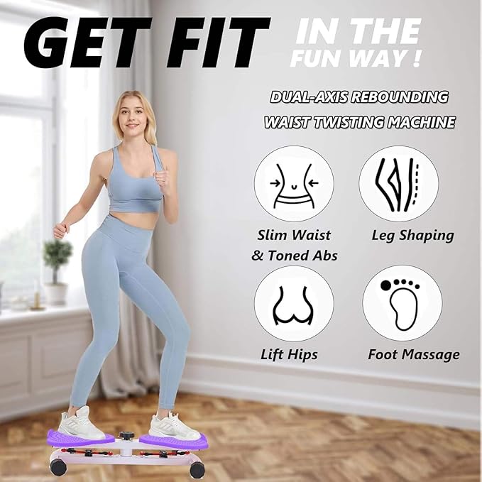 Waist Twister Ab Machine, 300 lbs Capacity Abs Workout Equipment for Slim Waist & Core Training, Quiet Home Gym Exercise Machine for Women & Men