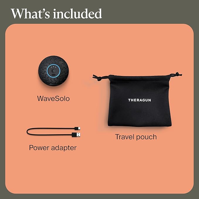 Therabody WaveSolo - Handheld Bluetooth Enabled Massage Device, Ultra Portable Vibration Therapy Ball w/QuietRoll Technology & 3 Customizable Vibration Frequencies