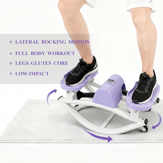 Rock Stepper, Side to Side Rocker Stepper Machine, Low-Impact Lateral Steppers for Knees and Joints, U-Shaped Rock Stepper Machine for Home Workout