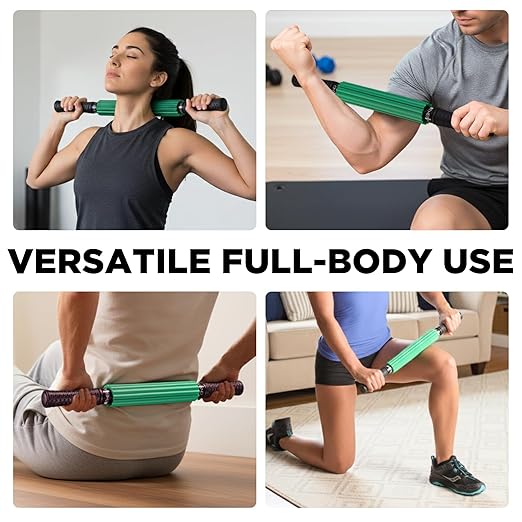 THERABAND Roller Massager Stick Standard, Deep Tissue Muscle Roller for Legs, Back, Calves, Athletes & Runners, Foam Roller Stick for Muscle Massage, Trigger Point Tool, 21" Manual Massager
