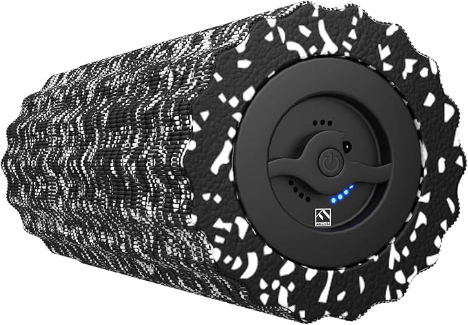 FITINDEX Vibrating Foam Roller for Muscle Deep Tissue, Back Pain Relief, Leg Foot Neck Massager, Exercise, Pilates, Muscle Recovery, Physical Therapy, 4-Speed, Rechargeable, Black