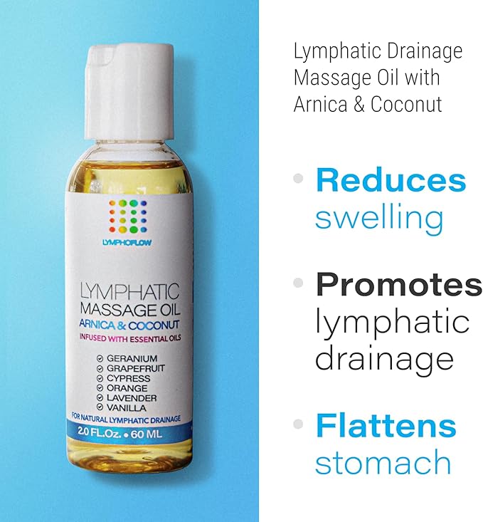 Bruizex Lymphatic Drainage Massage Oil: Arnica and Coconut Oil for Manual Lymph Drainage & Post Surgery Recovery for Liposuction, 360 Lipo, BBL,Tummy Tuck, Lymphedema, Lipedema, Lipo Foam- 2.0 oz