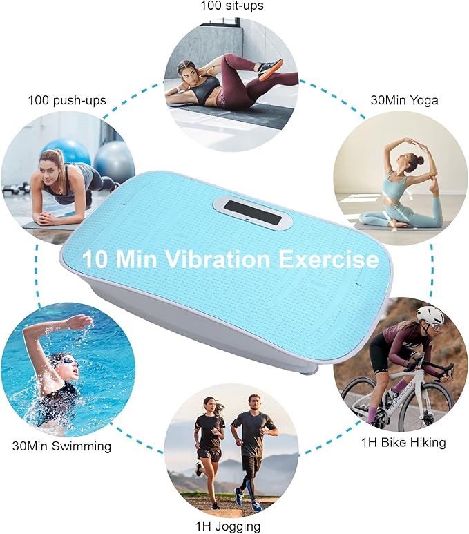 Beaunicorn Vibration Plate, Exercise Equipment Full Body,10-Frequency Weight Los& Vibration Plate for Lymphatic Drainage Machine for Unisex