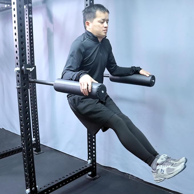 Single Leg Squat Roller for Squat Rack,Extended Length Leg Press Attachment Power Rack Attachments,Bulgarian Split Squat for Home Gym & Leg Training-fu