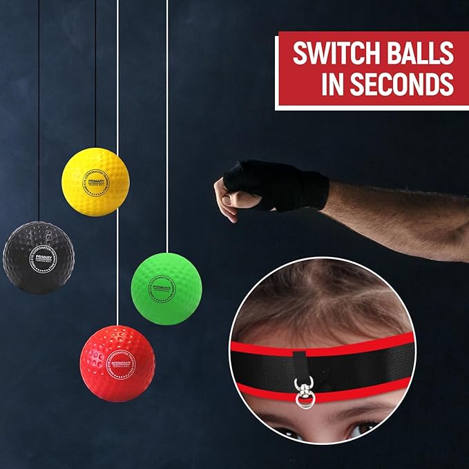Reflex Boxing Training Ball Set with Adjustable Headband for Adults and Kids - Eye Hand Coordination, Punching Speed and Fight Reaction
