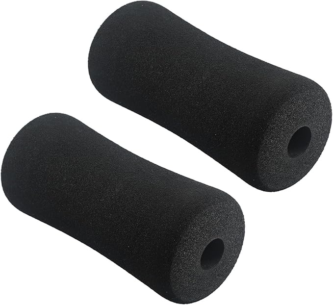Fitness Equipment Foot Foam Pads Rollers Replacement Set for Weight Bench Leg Extension Home Gym Exercise Machines for 22-25mm Tube Diameter Black 2 Pieces(23 * 100 * 175mm)
