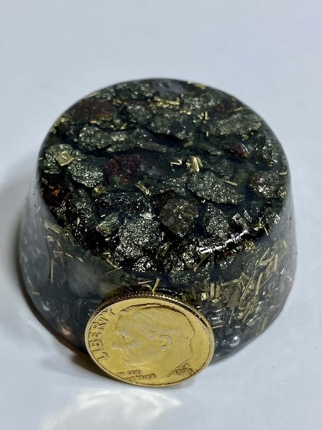 Chalcopyrite Peacock Ore Orgone Generator Energy Accumulator 528Hz/7.83Hz/Advance Harmonics Many Beautiful Ingredients and Colors!(Chalico Pyrite)
