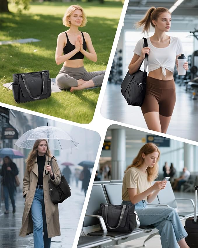 sportsnew Yoga Mat Bag Tote Yoga Gym Bags For Women Men with Waterproof Wet Pocket & Hook-and-loop, Quick Access Storage Yoga Mat Bag Carrier