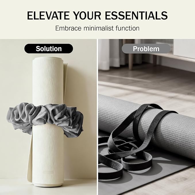 Slim Panda Yoga Mat Scrunchie,Style & Cute Mat Holder,Stretchable Velvet Fabric Fit All Standard Yoga Mats (mat not included)