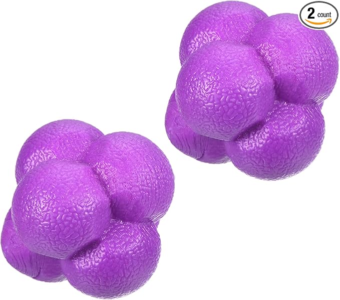 PATIKIL Bounce Reaction Balls Coordination Training Ball Agility Trainer TPR High Difficulty, for Speed Reflex, Pink