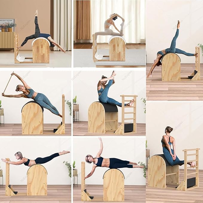Professional Pilates Ladder Barrel for Body Stretch, Spine Corrector for Home & Studio Gym Fitness, Pilates Reformer Yoga Small Muscle Group Exercise Shaping Black
