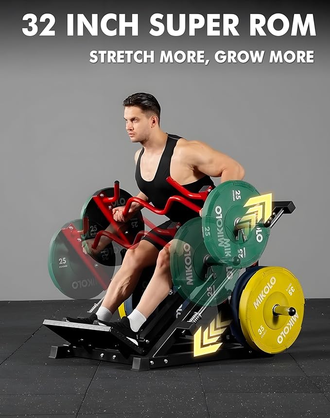 Mikolo Linear Row Machine, Rowing Machine for Home with Plate-Loaded Smith Row, Linear Bearing Back Workout Equipment for Home Gym