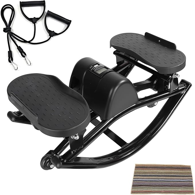 Lhanel Rock Stepper Side-Stepping Machine with Resistance Bands Low-Impact Balance Training Women's Home Fitness Equipment