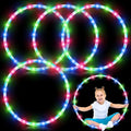 Jerify LED Hoop Light up LED Glowing Lights Fitness Exercise Hoops 10 Color Changing Exercise Glowing Hoop for Halloween Party Favors Dance Dark Fitness