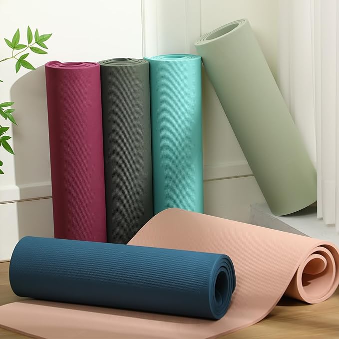 Timgle 6 Pcs 10mm Thick Yoga Mat Bulk, 68 x 24 Inches, Anti-slip Tear-resistant Exercise Mat Adult Kids Gym Mats for Fitness, Stretching, Workout and Studio, Outdoor Yoga, Pilates