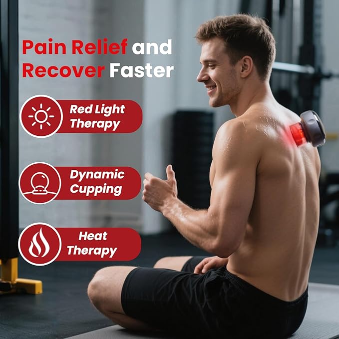 UOTT Original 20 Levels Cupping Kit for Massage Therapy,5-in-1 Smart Dynamic Cupping Set with Red Ligh-t Therapy&Heat Penetrates for Targeted Pain Relief, Knots, Aches, Muscle Soreness