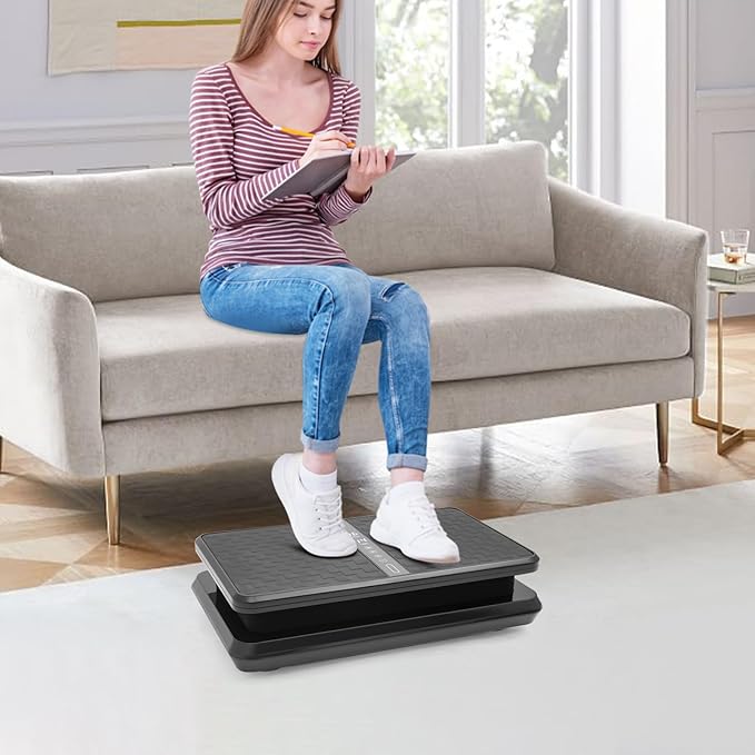 Vibration Plate Exercise Machine, Full Body Shake Plate Vibration Platform Machines for Lymphatic Drainage, Vibration Plates for Weight Loss Home Fitness Equipment with Resistance Bands