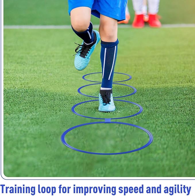 Shappy 50 Pcs Agility Rings with Storage Bags 15 Inch Agility Exercise Rings Training Hoops Plastic Speed Jumping Hoops for Gymnastics Sports Soccer Football Practice Games