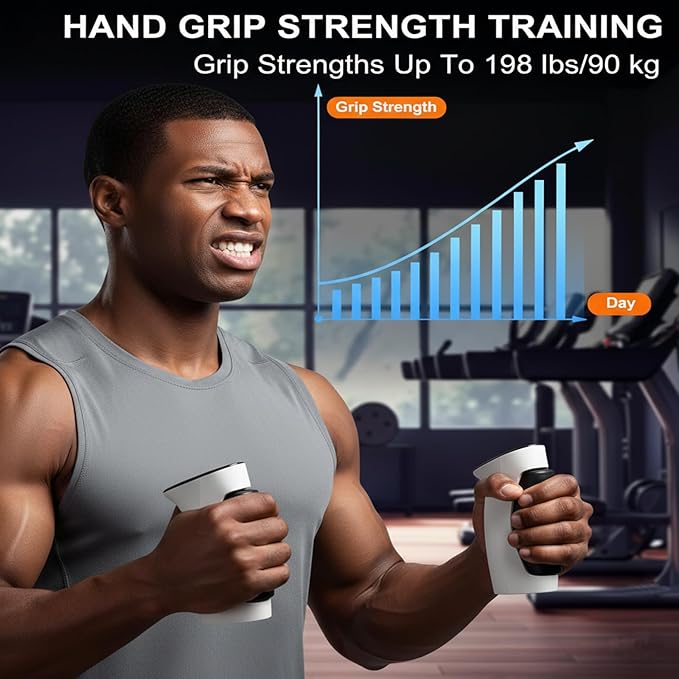 Digital Hand Grip Strength Tester, 198lbs/90kg Electronic Grip Dynamometer with Adjustable Handle & Backlit Display, Comfortable Grip Strength Meter for REHAB, Seniors, Sports & Home Use