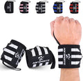AQF Wrist Wraps for Weightlifting - USPA & IPL Approved 18" Gym Wrist Support with Thumb Loop - Heavy Duty Lifting Wrist Straps for Fitness, Workout, Powerlifting, & Bodybuilding (Pair)