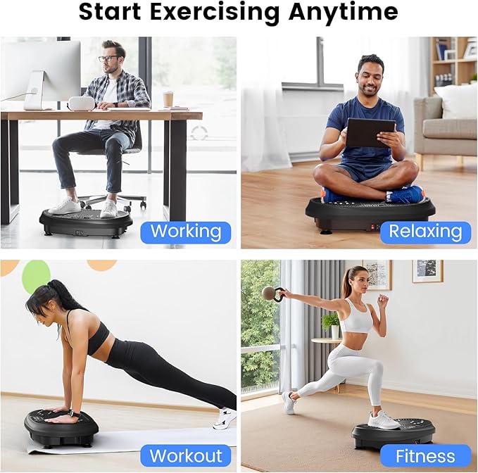 Vibration Plate Exercise Machine, Vibrating Fitness Platform for Lymphatic Drainage, Full Body Shaker Workout Equipment, Bluetooth Power Shaping Vibrate Plate, Board Sport for Home Exercise Gym