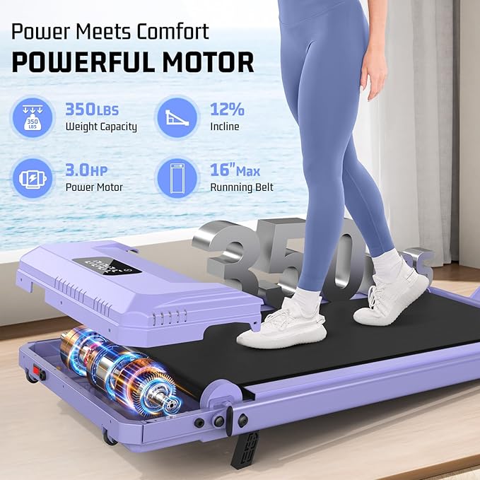 ANCHEER Treadmill with 12%/15% Incline, Folding Walking Pad with Handle Bar, 320-450lb Capacity Under Desk Foldable 3.5HP Treadmills for Home/Office/Gym,Installation-Free