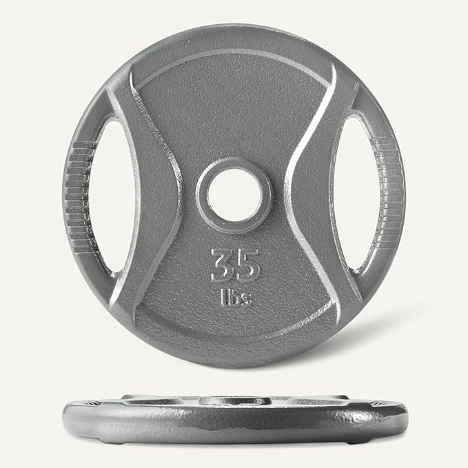 Amazon Basics 2-Inch Olympic Cast Iron Grip Weight Plates