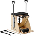 Pilates Combo Chair for Home Workouts, Wunda Chair with 5-Level Handles, Split Pedals, Resistance Bands, for Studio, Gym, Pilates Workout, Rehabilitation Exercises, Easy Assembly