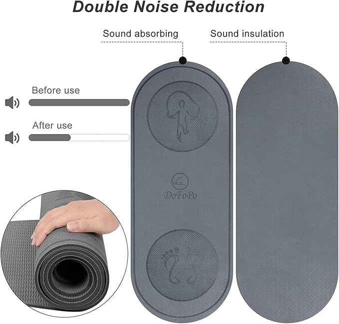 Jump Rope Mat 71"/63"x24" Larger Non-Slip Indoor Outdoor Exercise Fitness Mat, High-Density Workout Shock Absorption for Home Gym Flooring Concrete Jumping Rope