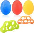 3 Pcs Hand Grip Strength Balls with 2 Pcs Finger Strengthener, Wrist Grip Strengthener Trainer, Stress Relief Balls Trainеr Hand Balls, Hand Exerciser Squeezer for Adults Hand Workout