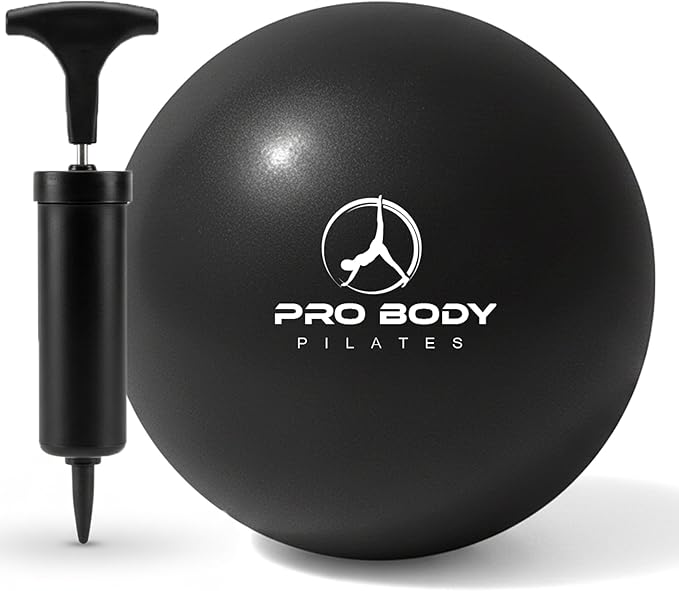 ProBody Pilates Small Exercise Ball with Pump - 9 Inch Workout Ball for Stability, Barre, Yoga, Core & Physical Therapy