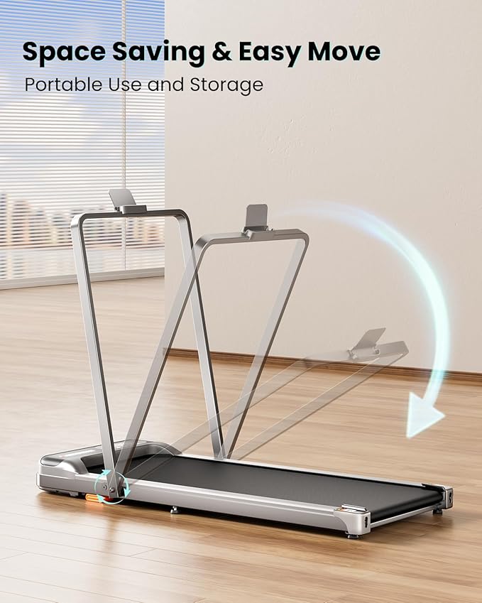 Walking Pad, Under Desk Treadmill with Incline for Home Office 2.5HP Portable Walking Treadmill with 265 Lbs Weight Capacity Walking Machine, Remote Control, LED Display