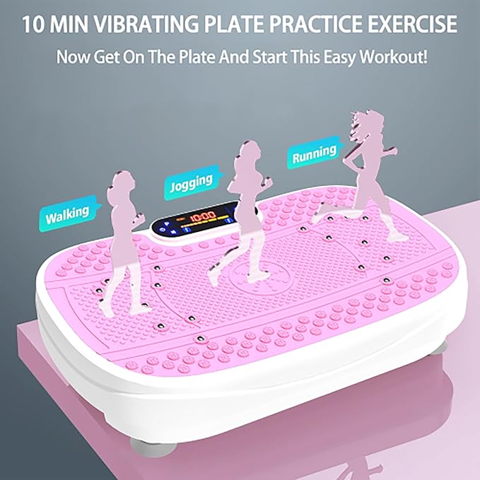 Vibration Plate Exercise Machine, Whole Body Workout Vibration Fitness Platform, Shake Board Sport, Adjustable Speed, Compact Portable Design, Supports up to 330lbs