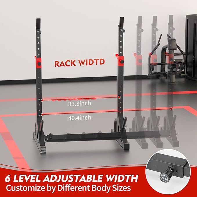 FONBEAR Adjustable Squat Rack, Barbell Rack, Bench Press 550 LBS Max Load Multi-Function Home Gym Weight Lifting Dumbbell Racks Stands - Great for Beginners and Professional Use