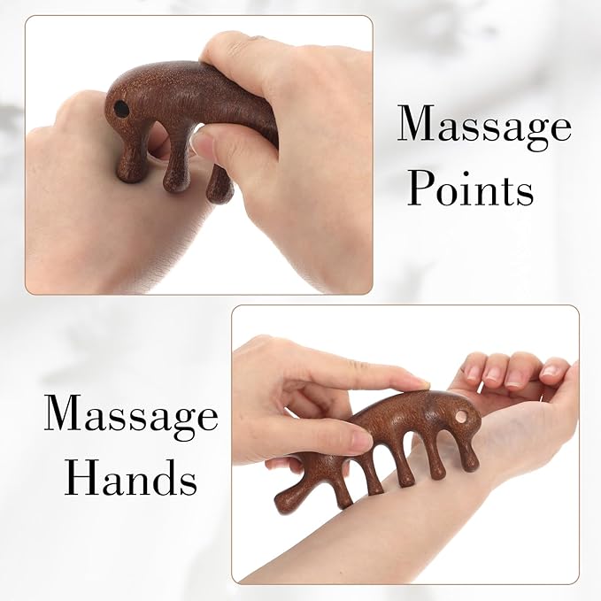 3 Pcs Wooden Scalp Massager,Five Touch Therapy Combs,Sandalwood Gua Sha Comb,Hair Massager Scalp Stress Relax,Protable Head Scratcher Manual Scalps Massagers,Wooden Wide Tooth Comb For Women, Men