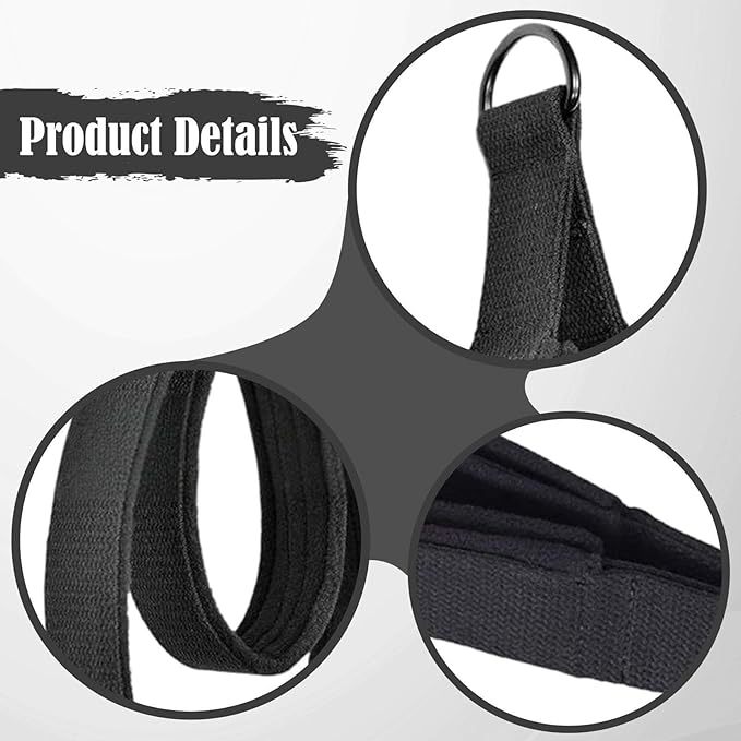 Pilates Straps with D Rings, Double Loop Exercise Straps for Pilates Reformer, Home Gym Equipment, 14.96 inch Length