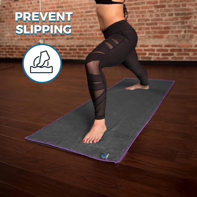 Youphoria Yoga Microfiber Non-Slip Towel - Hot Yoga Mat Towel for Enhanced Grip and Sweat Absorption