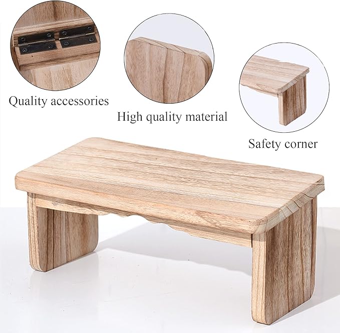 Kneeling Meditation Bench - 39.5 * 19.5 * 16Cm, Foldable Ergonomic Solid Wood Yoga Bench, Ergonomic Prayer Stool, Relieve Fatigue and Build Up Body