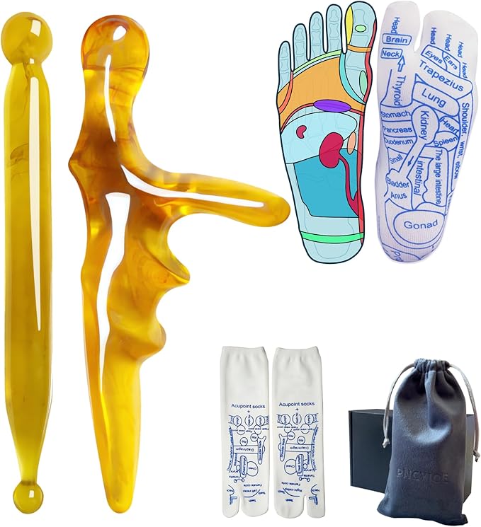 Reflexology Foot Socks with Triangular Acupressure Massage Tool Set - Plantar Fasciitis Relief for Heel Pain, 2026 Gift Package Joint Massager