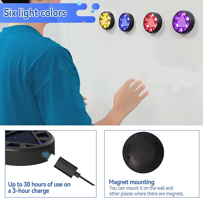 JOJOCY Reaction Training Light Magnetic, 5 Lights Color 6 Modes 30h Battery Life Improves Reaction Speed and Agility for Soccer, Basketball, Boxing, Rugby, Daily Entertainment (4)